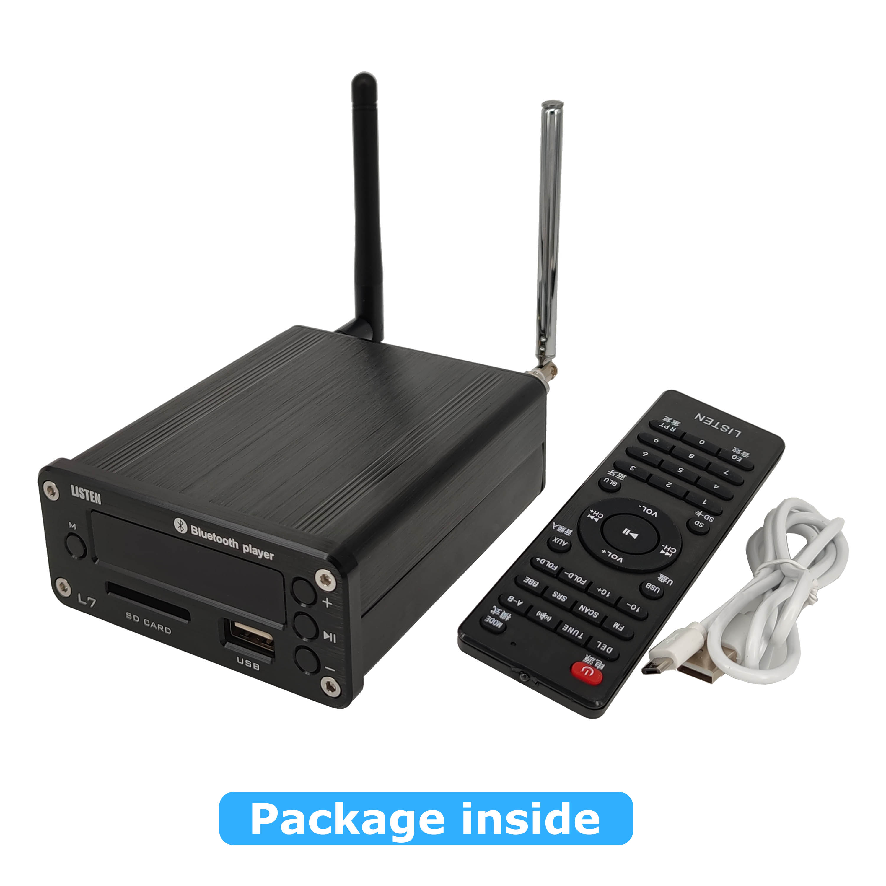Receptor L7 HiFi Bluetooth 5,0, preamplificador de Audio estéreo DAC, reproductor de música USB, Radio FM, amplificador de auriculares, compatible con disco duro SD en U