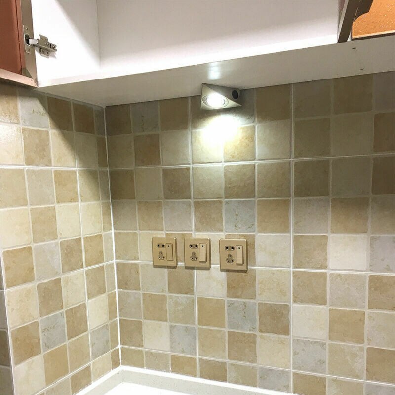 220V Led Mains Kitchen Under Cabinet Cupboard Triangle Light Kit Cool Warm Light