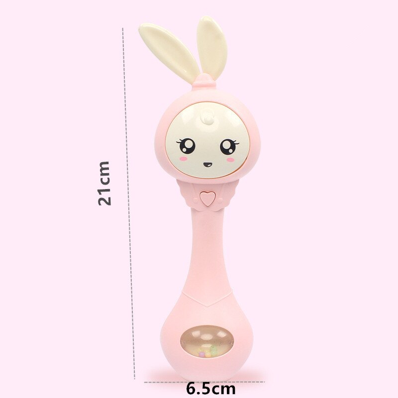 0-12M Musical Flashing Baby Rattles Baby Infant Hand Bells Cute Rabbit Hand Bells Rattles Newborn Infant Early Educational Toys