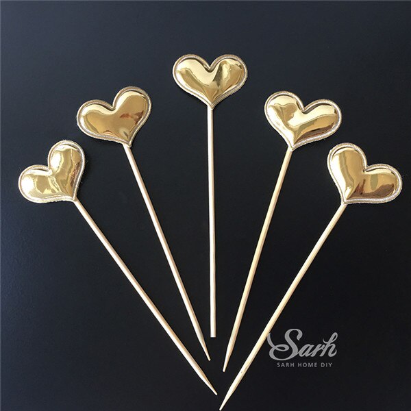 5PCS Pink Pearl Polished Butterfly Cake Topper with Toothpick Cake Decoration for Wedding Birthday Party: CK920D