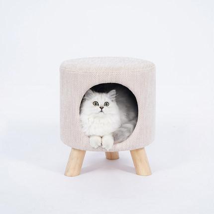 Taburete moderno Para casa de gato, cueva, estera suave Para las cuatro estaciones, asiento portátil Para mascotas, Casitas Para Gatos, CHATE Lit, mascotas, accesorios de Gatos: Beige / large size