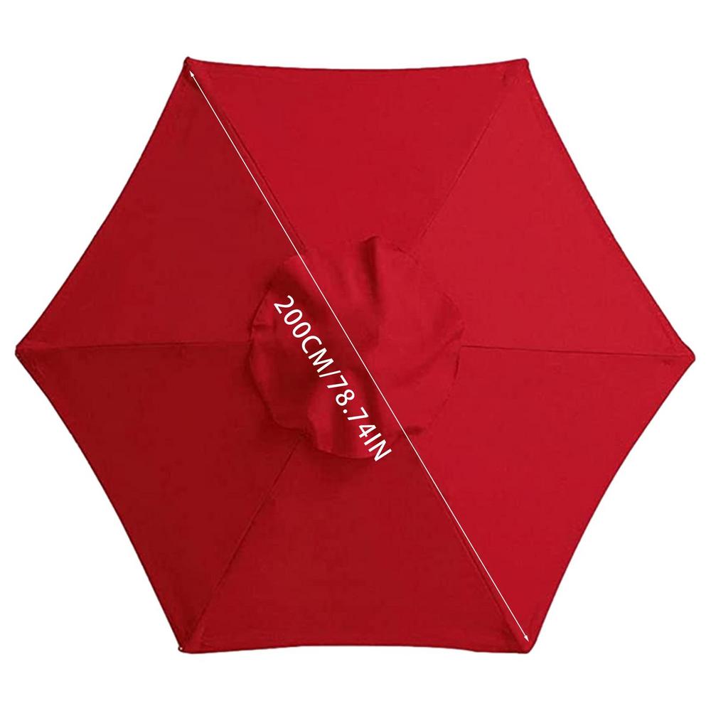 Tela de repuesto para sombrilla de Patio, toldo Hexagonal impermeable para playa, protección solar, accesorios desmontables: Rojo