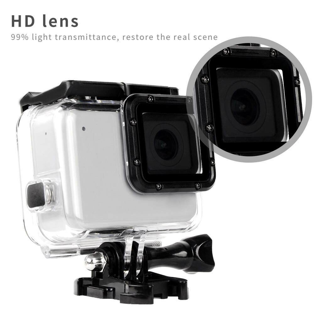 Hero7 45m Waterproof Case Housing For Gopro Hero 7 Silver & White Underwater Protection Shell Box Go pro Accessories