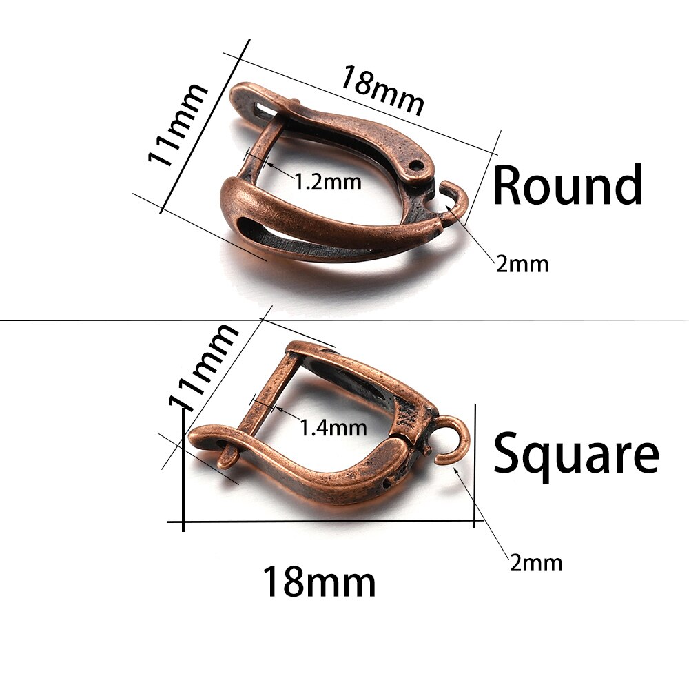 6-12Pcs/lot Brass French Earrings Hooks Clips Lever Back Open Loop Clasps For Diy Jewelry Making Findings Supplies Accessories