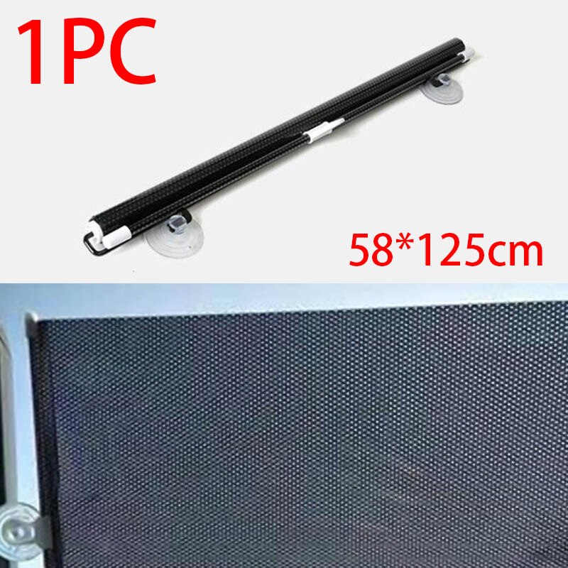 Cubierta para parasol de coche, cubiertas interiores para parabrisas de coche, cubiertas universales para ventana frontal, Protector UV para coche, cubiertas para parasol sedán SUV Hatchback: Black 58X125cm