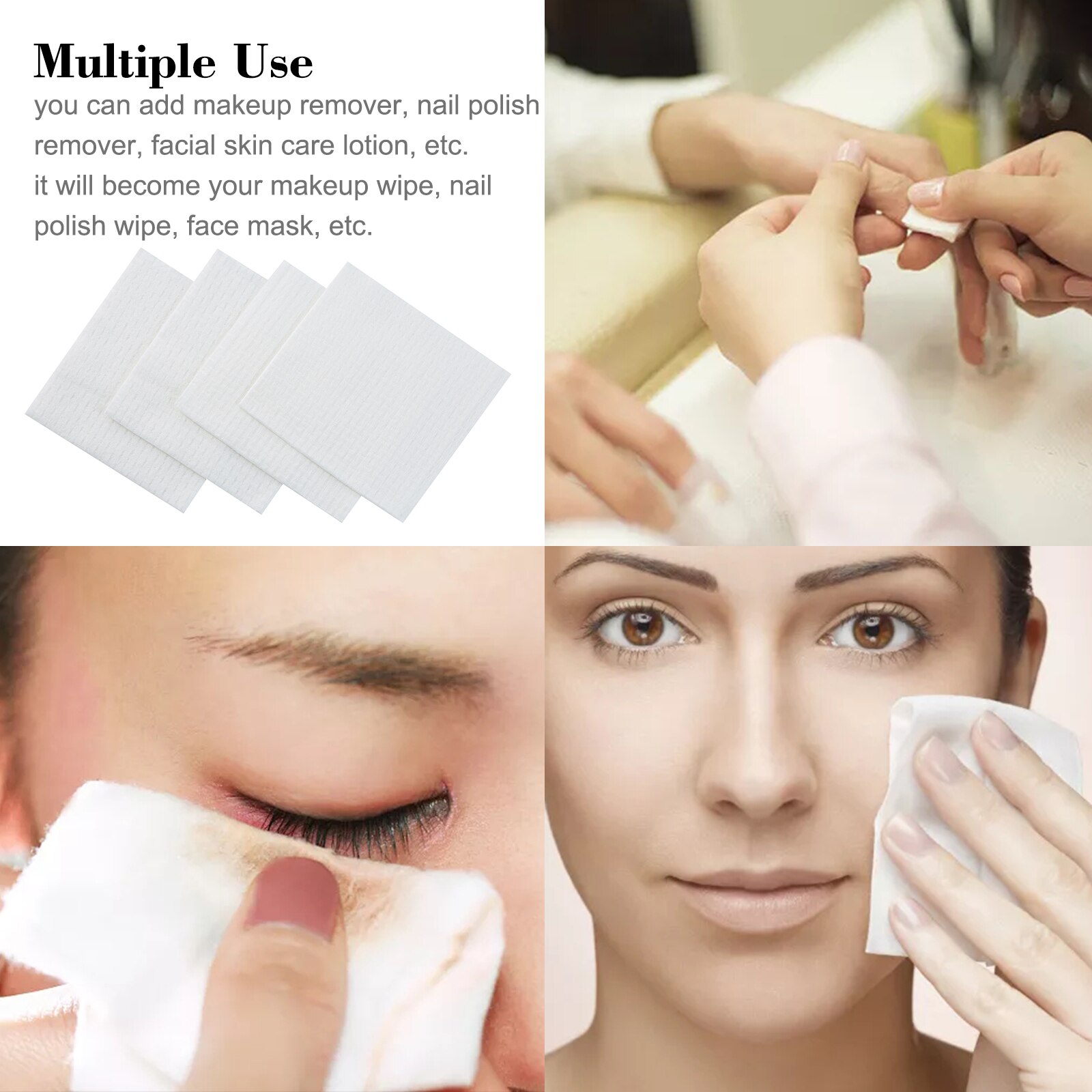 20pcs Facial Cotton Tissue Disposable Soft Cotton Pads Dry & Wet Use Cleansing Cotton Wipe for Facial Cleansing