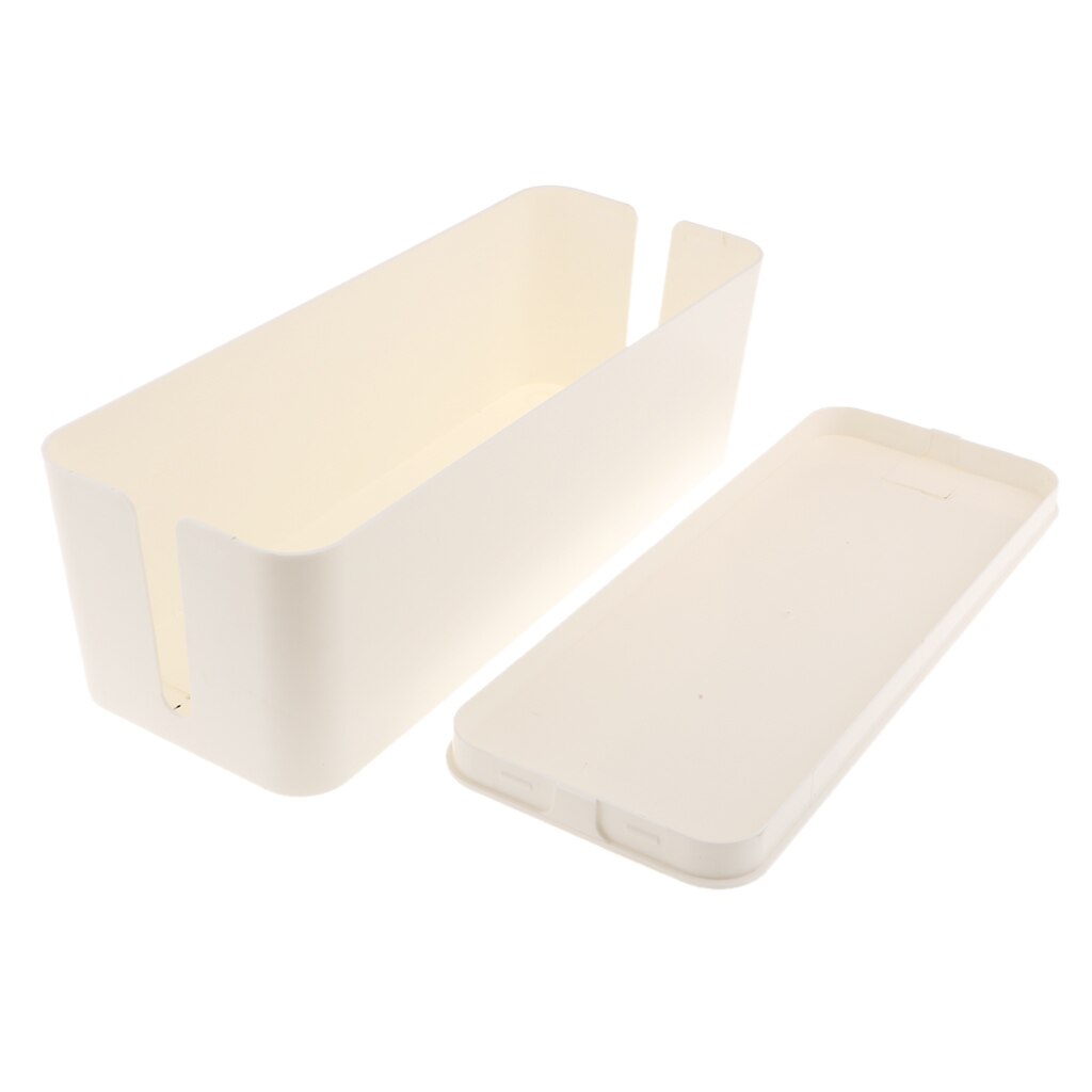 Cable Management Box 15.7x6.1x5.3 inches Cable Management Box Organizer Super Large Cable box for Power Strips: White 398x155x134mm
