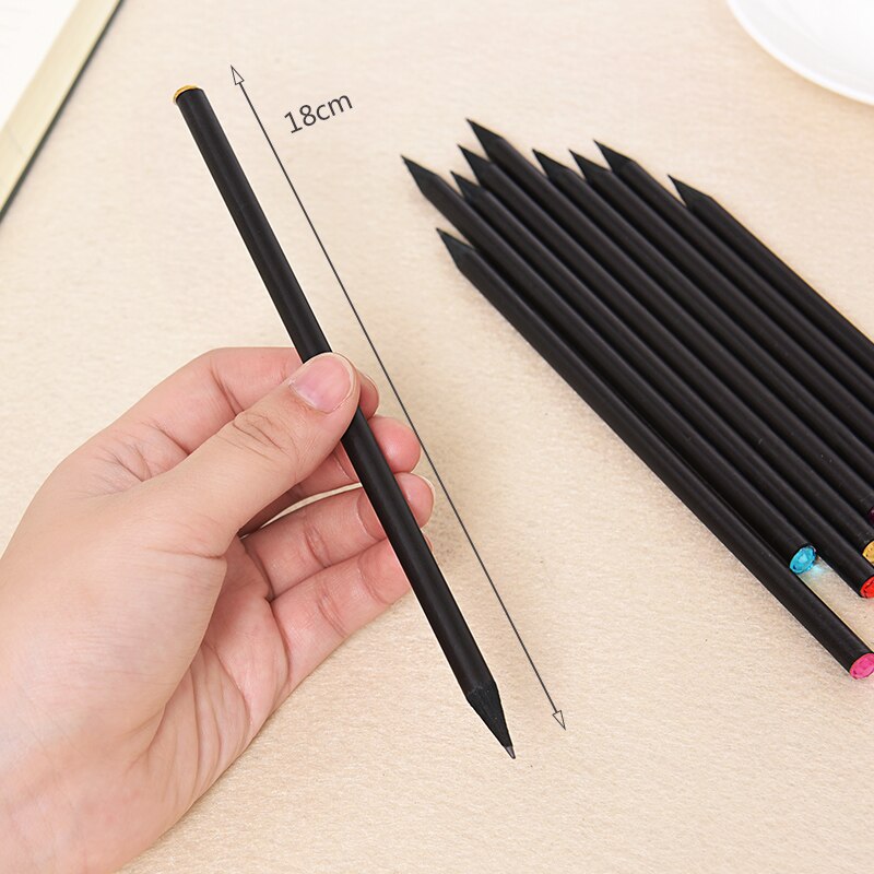 5Pcs/Lot Crystal Beautiful Sketch Drawing Pencils Black Color Standard Pencil HB Shining Pencil For Office