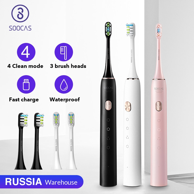 Soocas  x3u sonisk tandbørste elektrisk tandbørste til xiaomi mijia ultralyd automatisk opgraderet hurtigopladelig voksen vandtæt