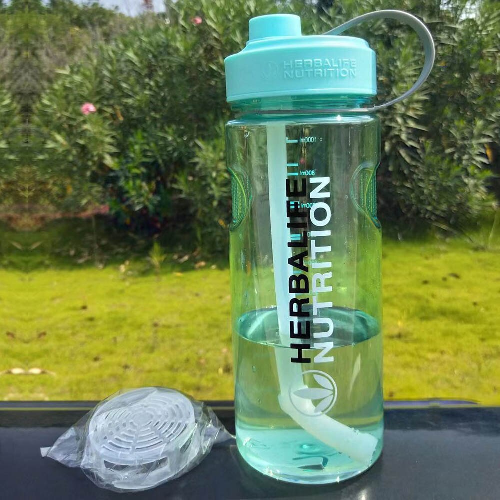 6 color Herbalife nutrición 24Fit leche 1000ml la botella con paja dentro botella espacial hervidor de agua libre de BPA