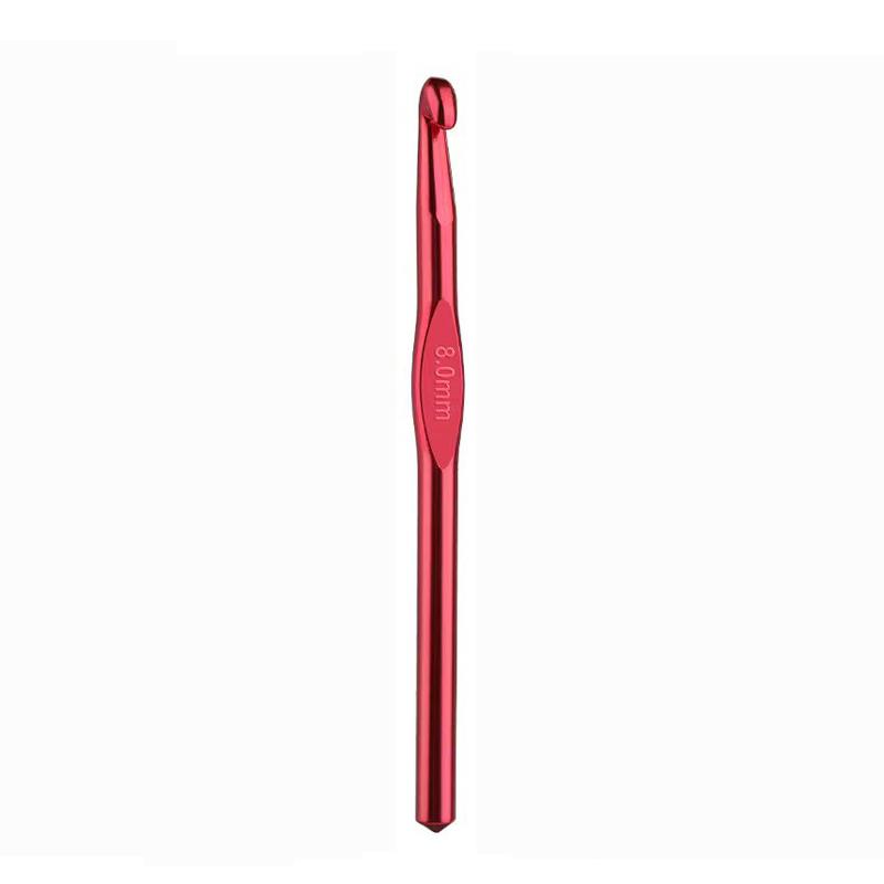 12Pcs Metaal/Houten/Plastic Handvat Haaknaald Breinaalden Set Haken Naald Tool Trui Breien Diy Ambachten: Watermeloenrood