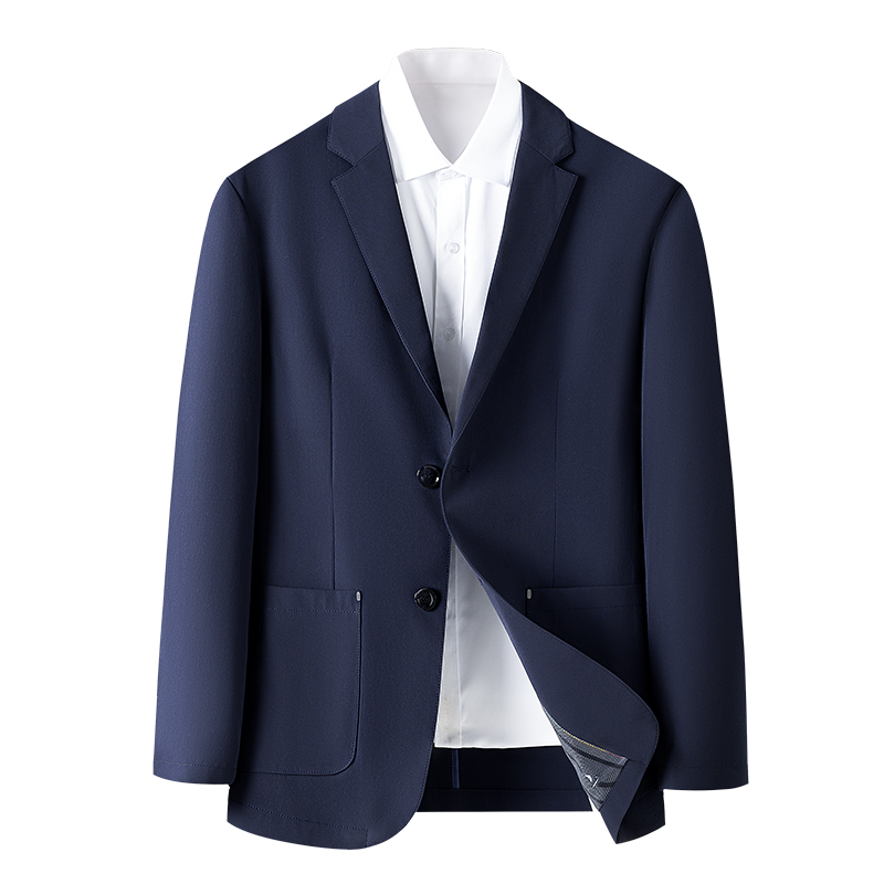 Brand Spring Autumn Men Blazer Slim Fit Black Blue Jacket Business Casual Suit Coat Male