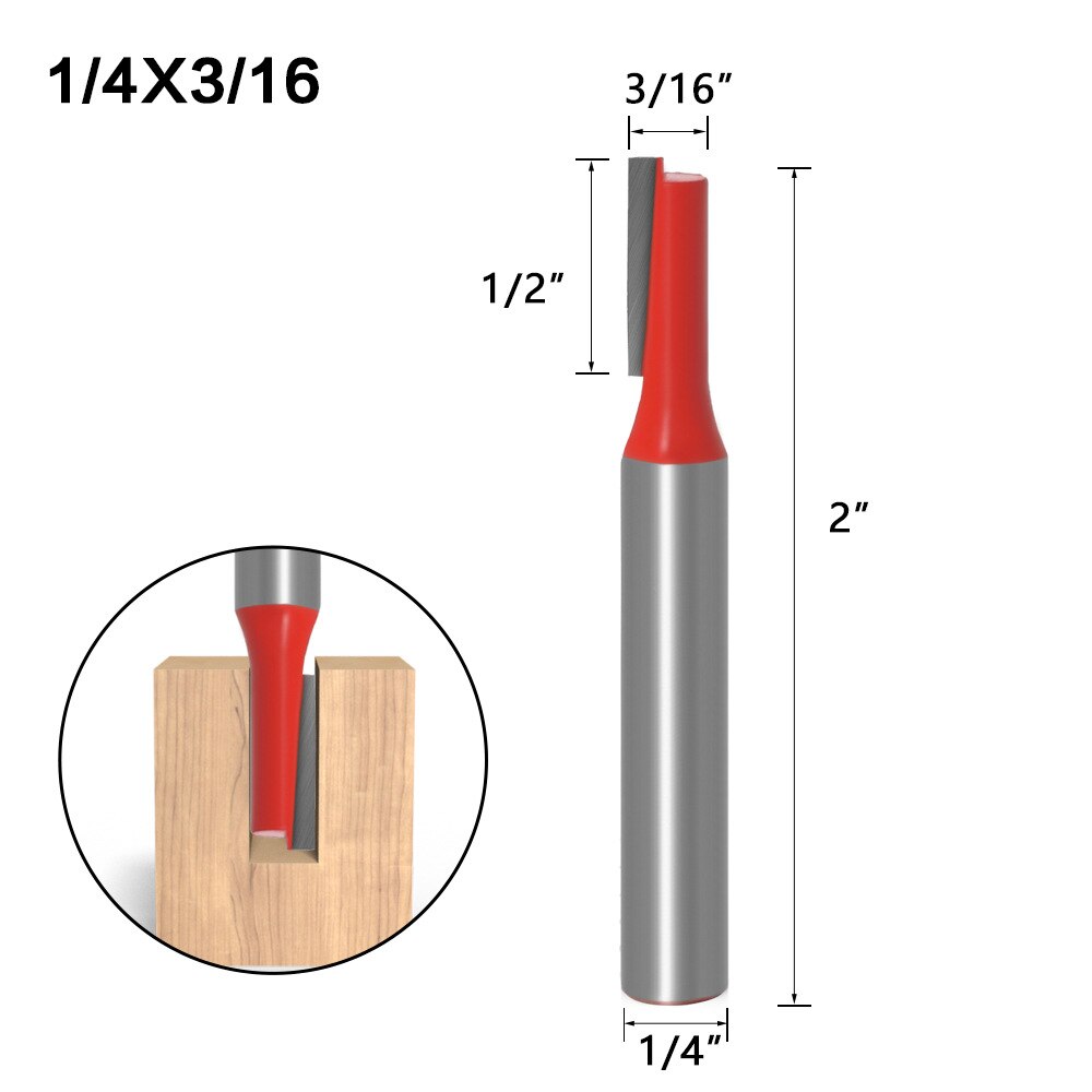 1/4 Inch Schacht Rechte Bit Hardmetalen Enkele Dubbele Fluit Router Bit Hout Frees Voor Houtwerk Tool: NO2 1l4x5l32