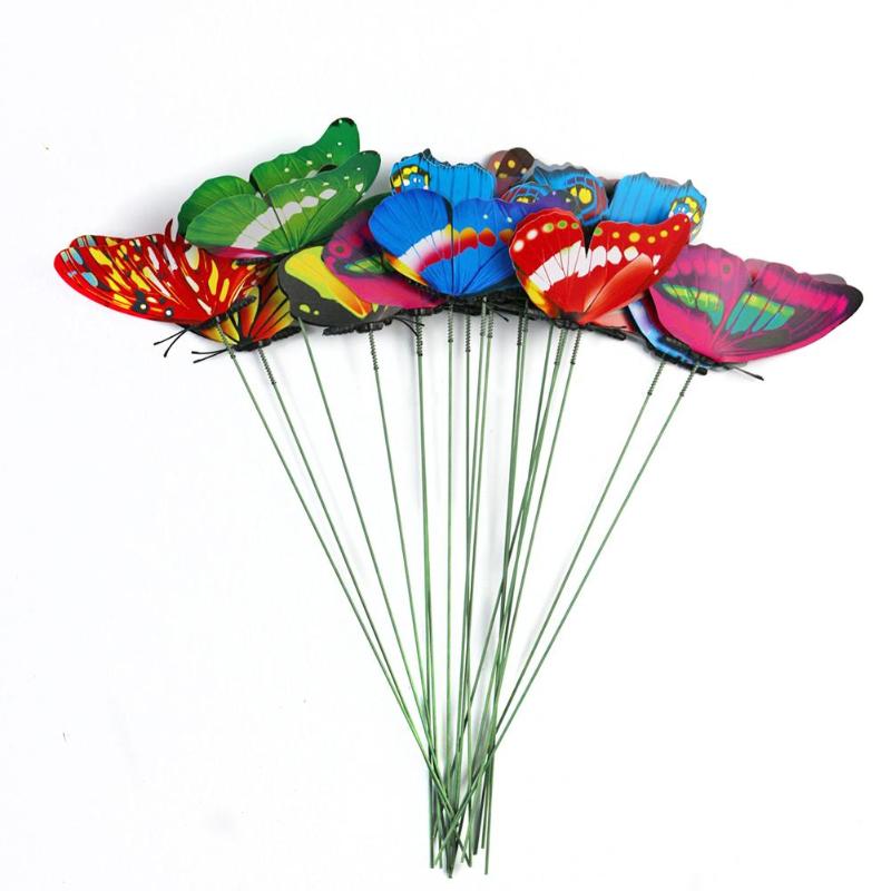 Piquets de papillons artificiels, 50 pièces, jardinières de jardin, décoration d&#39;extérieur, Pots de fleurs