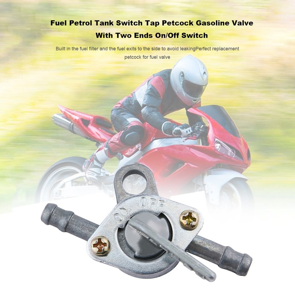 Fuel Petrol Tank Switch Tap Petcock Gasoline Valve With Two Ends On/Off Switch For Cross-country Motorcycle ATV Moped