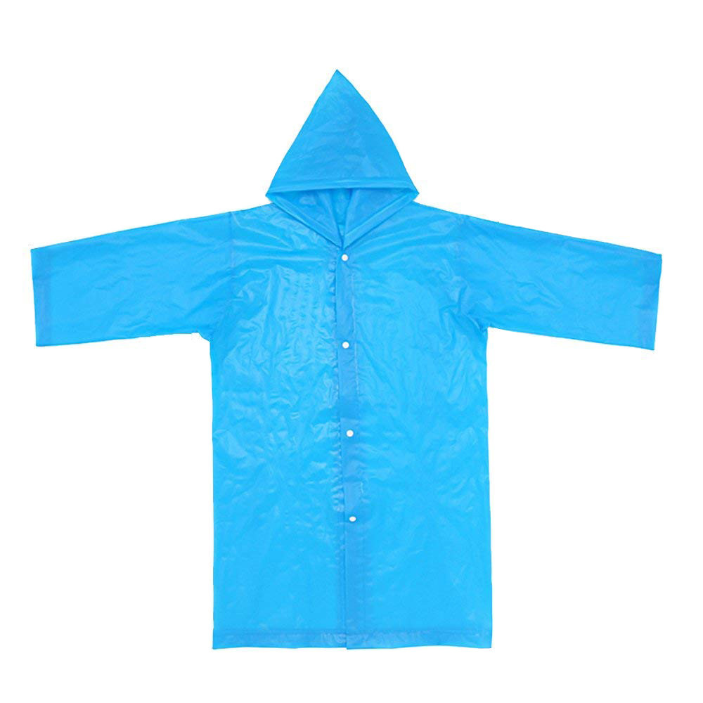 Børns regnfrakke 1 vandtæt jakke 1pc bærbare genanvendelige regnfrakker børn regnponchoer til 6-12 år: Blå