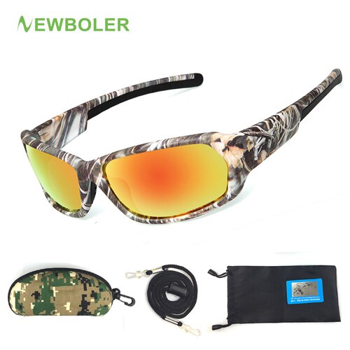 Newboler kamuflasje polariserte solbriller fiske menn kvinner sykling turkjøringe solbriller utendørs sport briller de sol camo: Oransje