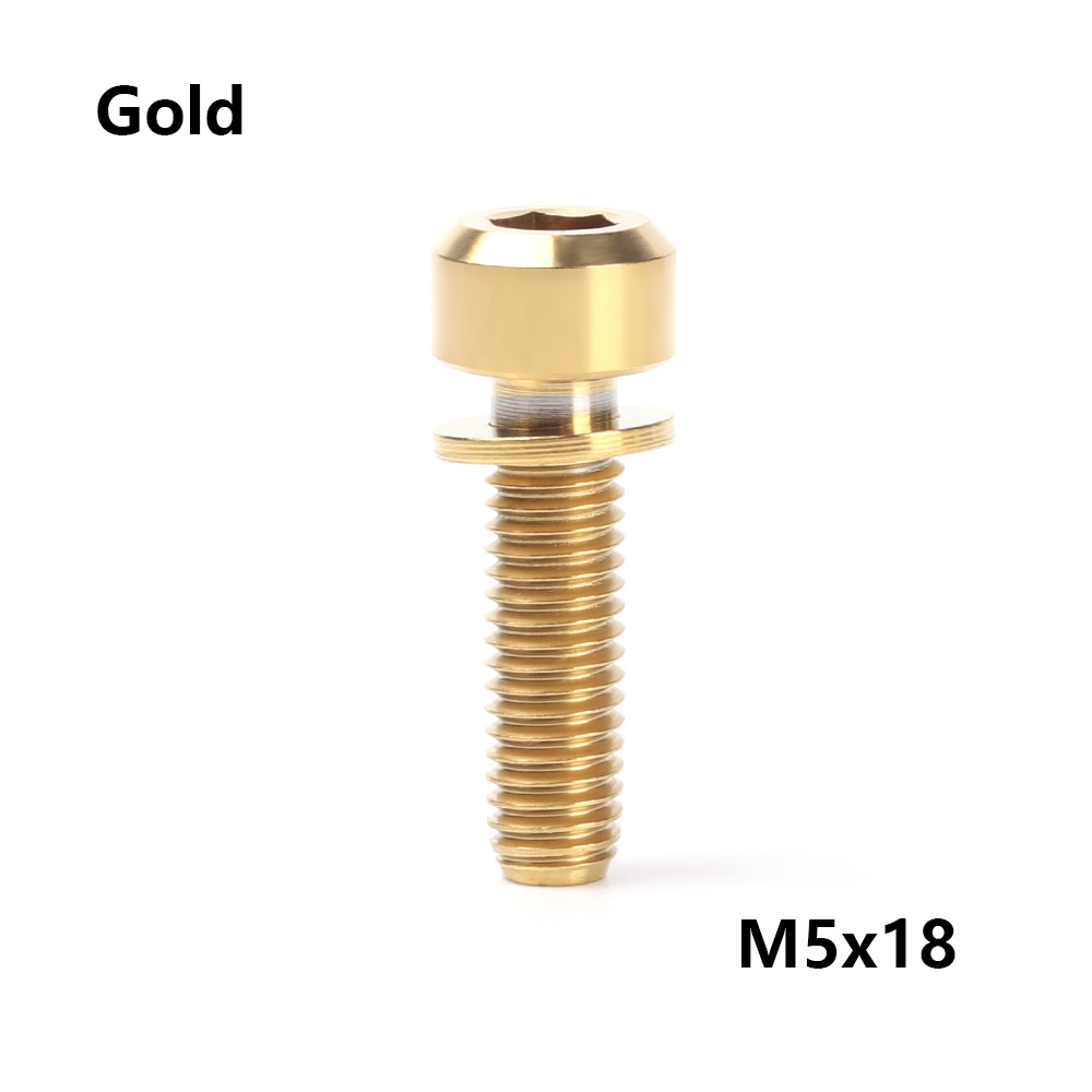 Tc4 m5 16mm/18mm/20mm titan stamme festebolter for sykkel mtb sykkel stamme skruer faste bolter sykkel sykkel deler 3 farger