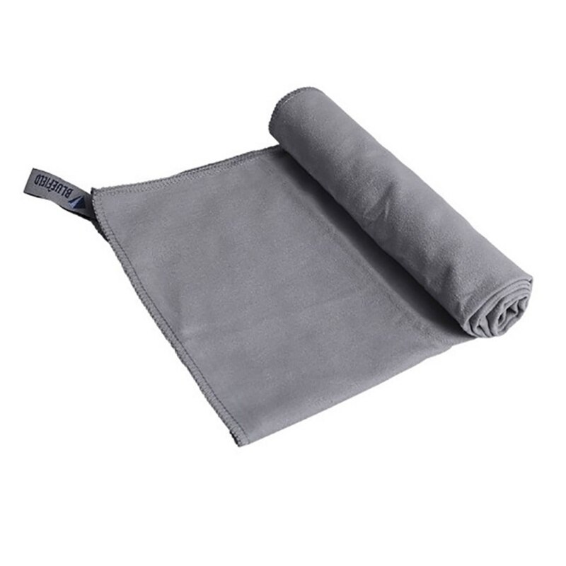 Toalla de microfibra de secado rápido, Toalla de baño para acampar, toalla de viaje, toalla de playa de secado rápido: Gris