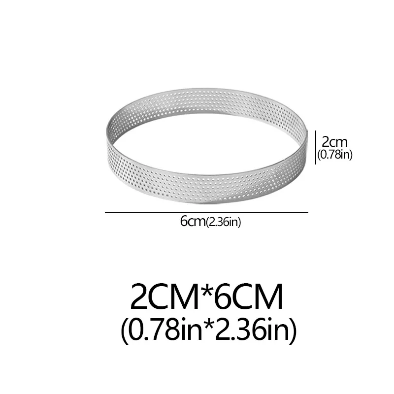 Edelstahl perforierter nahtloser Tortenring, Quiche-Ring, Tortenform, Kuchenform, nahtloses Backzubehör, Ausstecher: Schokolade