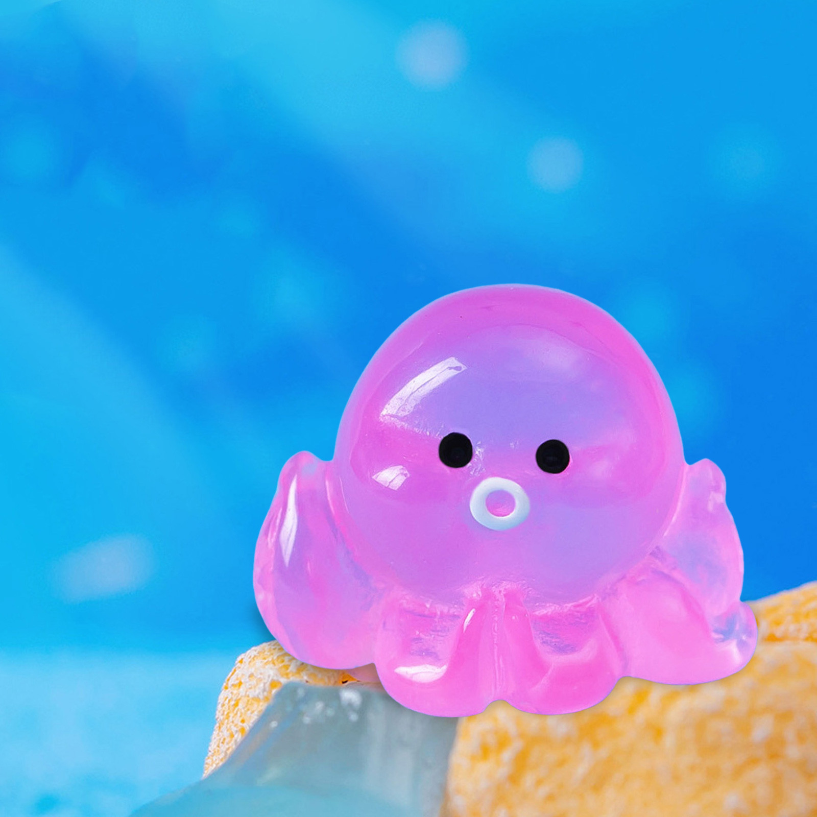 Micro Criativo Brilho Bonito Na Decoração Escuro, Pequeno Aquário Fish Tank, Acessórios de Decoração DIY, Pequenos Ornamentos, Nó, Objeto Decorativo: YELLOW
