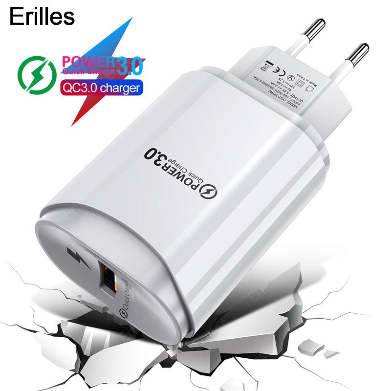 3A USB Charger Quick Charge 3.0 For iPhone 12 Pro For Samsung Xiaomi EU/US Wall Mobile Phone Charger Adapter QC3.0 Fast Charging