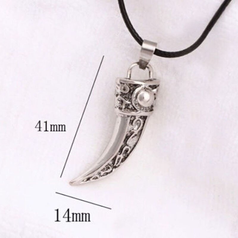 Necklaces For Men Classic Punk Trendy Stainless Steel Domineering Wolf Tooth Pendant Leather Rope Chokers Necklace Boy Jewelry