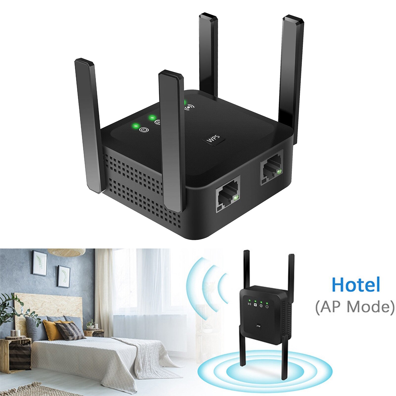 Amplificatore di segnale Extender ripetitore Router Wifi Wireless 1200 e 5Ghz 2.4 Mbps US