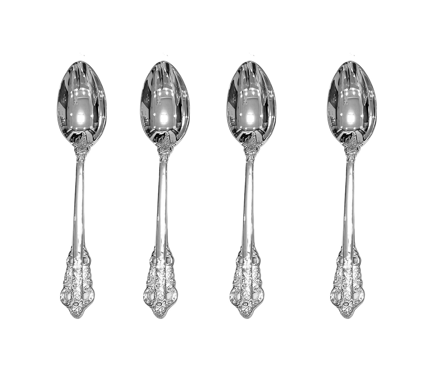 Silver Flatwar Fork Knife Spoon Set Cutlery Tableware 1pc Dinning Table Steel Kitchen Complete Dinner Set for: Tea spoon 4p