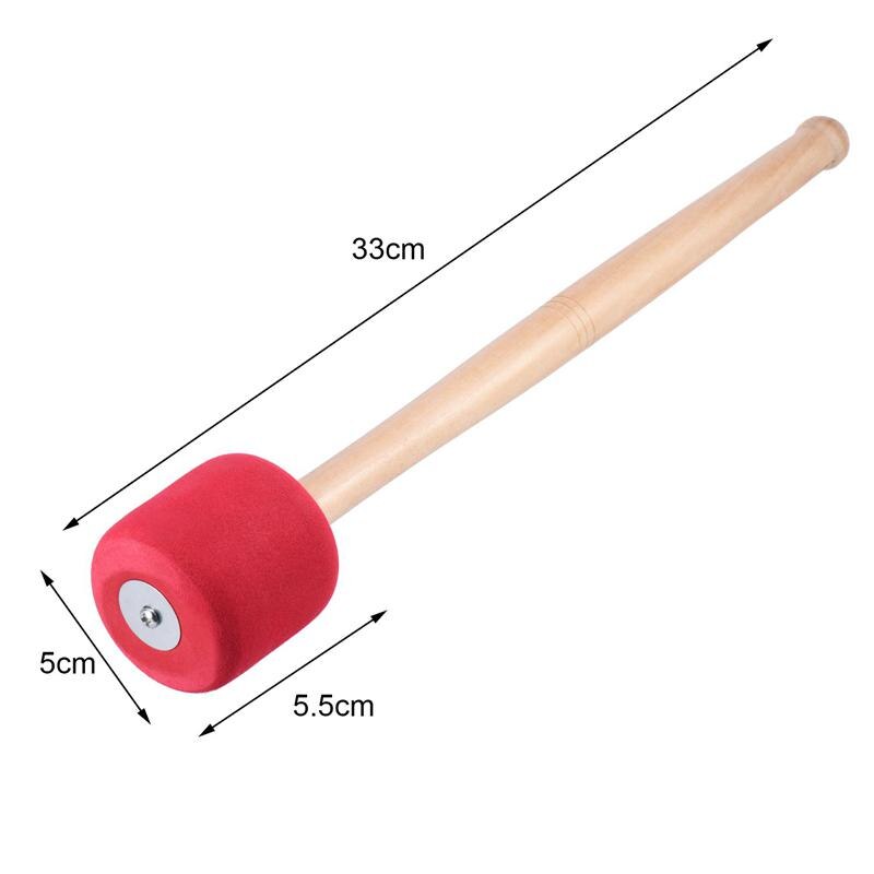 Maillets de grosse caisse bâtons maillet en mousse rouge avec manche en bois pour grosse caisse à Percussion 13 pouces