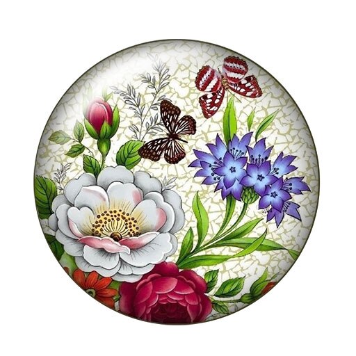 Cabochon photo rond en verre, 10 pièces, boutons à pression de 18mm, bijoux, DB0483: D