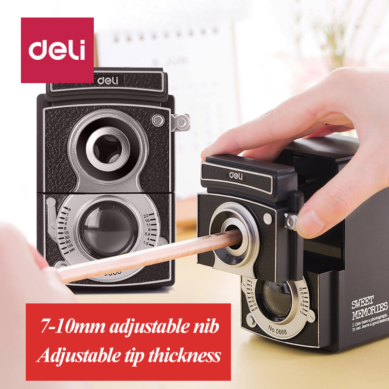 DELI Hand-cranked Pencil Sharpener Manual Rotary Pencil Knife Kids Hand Crank Pencil Cutter 0610B/0668 School Office Supplies