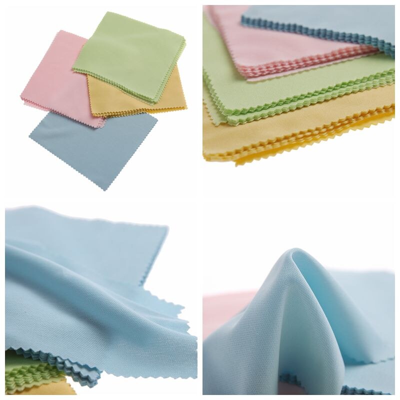 10Pcs Brilpoetsdoekje Brillen Zonnebril Microfiber Cleaner Doek Willekeurige Multi 13X13Cm Soft Reading Brillen Doek roze