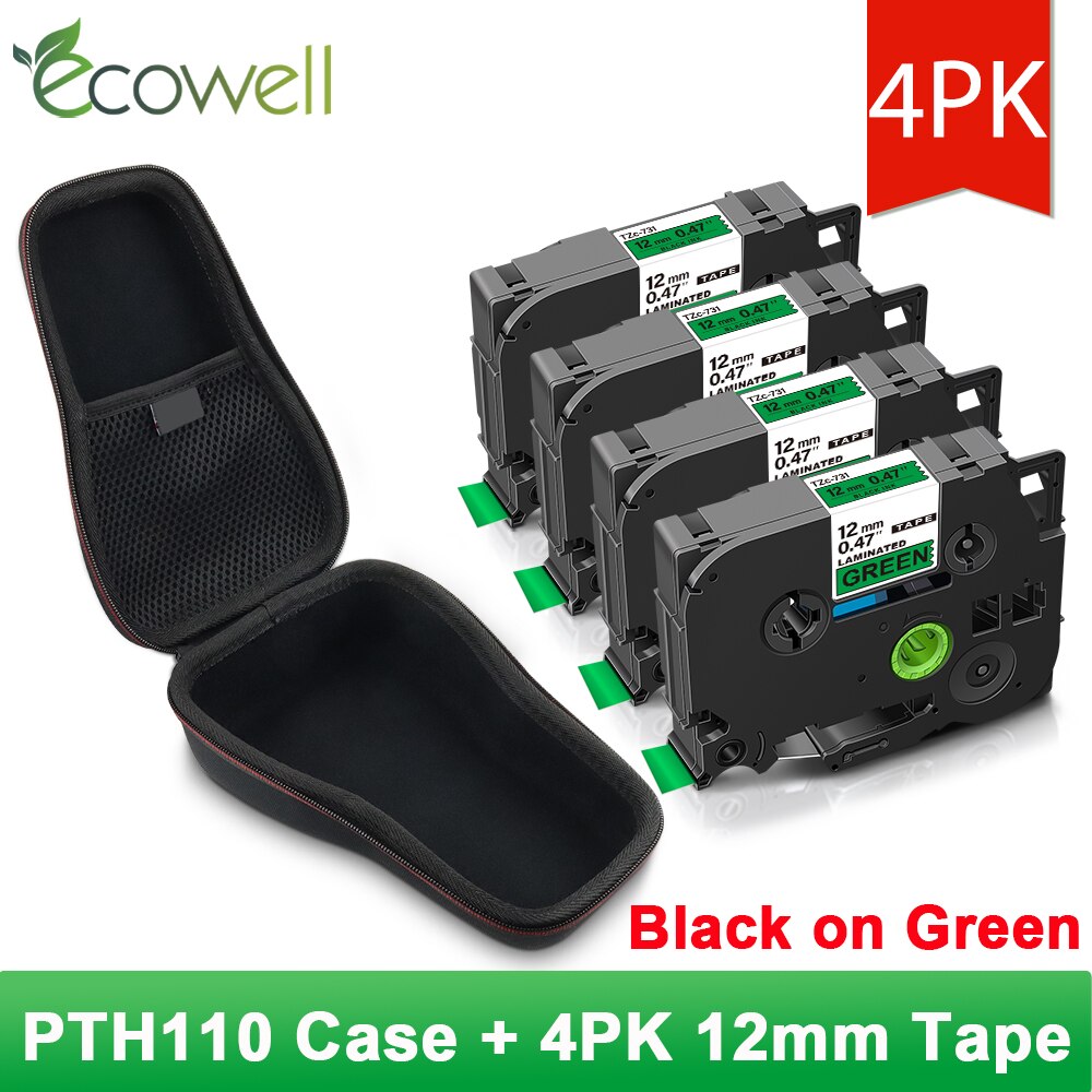 Ecowell wodoodporna torba ochronna dla Brother 231 PTH110 PT-H110 drukarka do etykiet EVA twardy futerał Protable Travel pojemnik turystyczny: Case - 4PK 731
