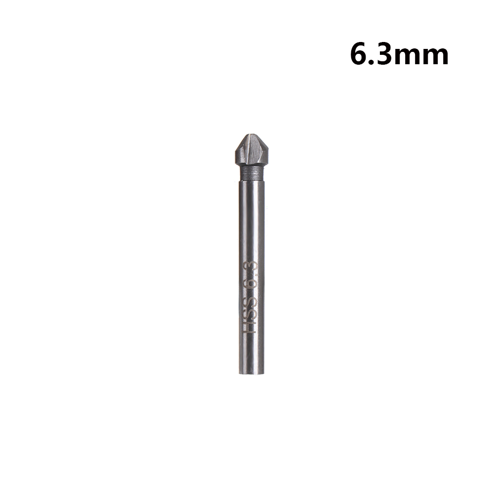 Outil de coupe de chanfrein à trois bords, métaux durs, poignée ronde, outils électriques à main, seau, foret d'évier, 6.3mm, 8.3mm, 10.4mm, 12.4mm, 16.5mm, 20.5mm: Indigo