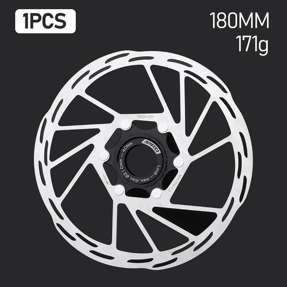 IIIPRO Centerlock Rotor vtt vélo de route Dissipation thermique disque de refroidissement serrure centrale 140/160/180/ 203mm frein à disque Rotor verrouillage central: Gris clair