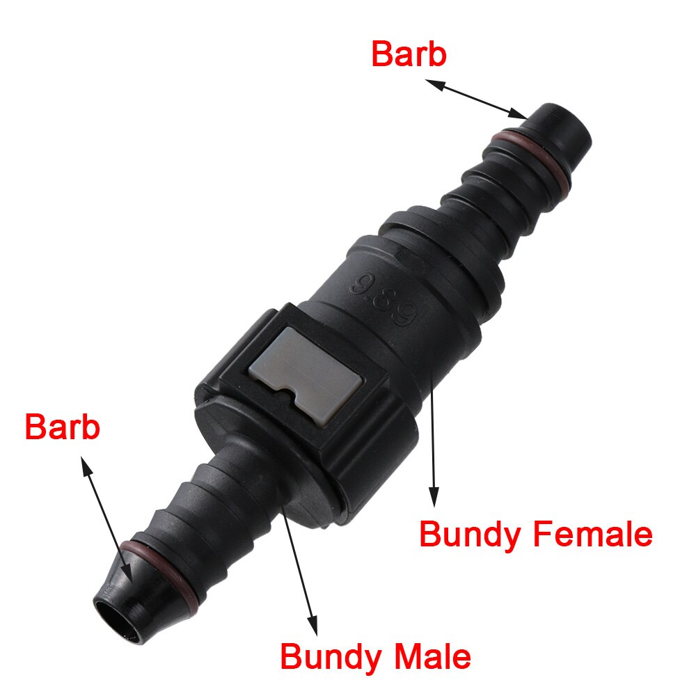 Connecteur de tuyau de moto à dégagement rapide, raccord de ligne de carburant, 8mm femelle 9.89 droit, raccord rapide