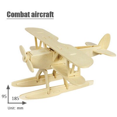 3d three-dimensional wooden animal jigsaw puzzle toys for children diy handmade wooden jigsaw puzzles Animals Insects Series: Combat aircraft