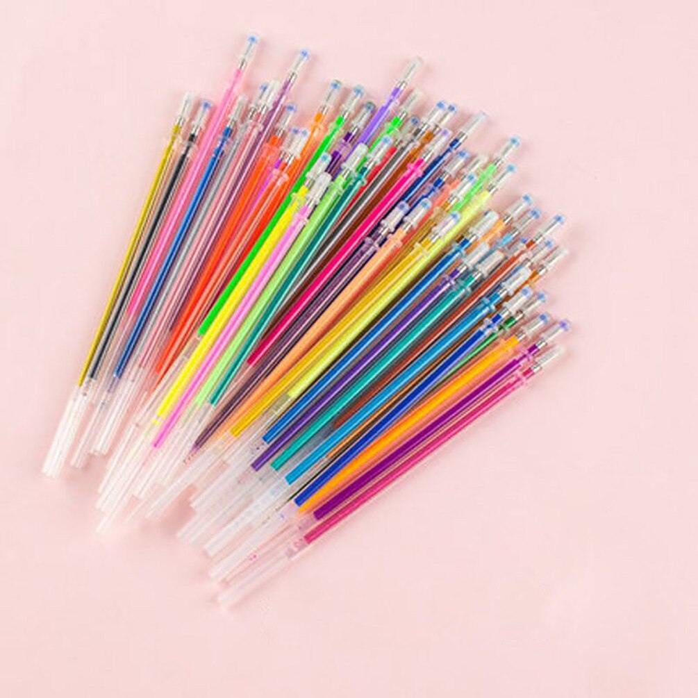 Multicolour Ballpoint Gel Pen Highlighters Refills Gel Pen Full Shinning Refill Painting Pen Drawing Color Pen: 48 colors 