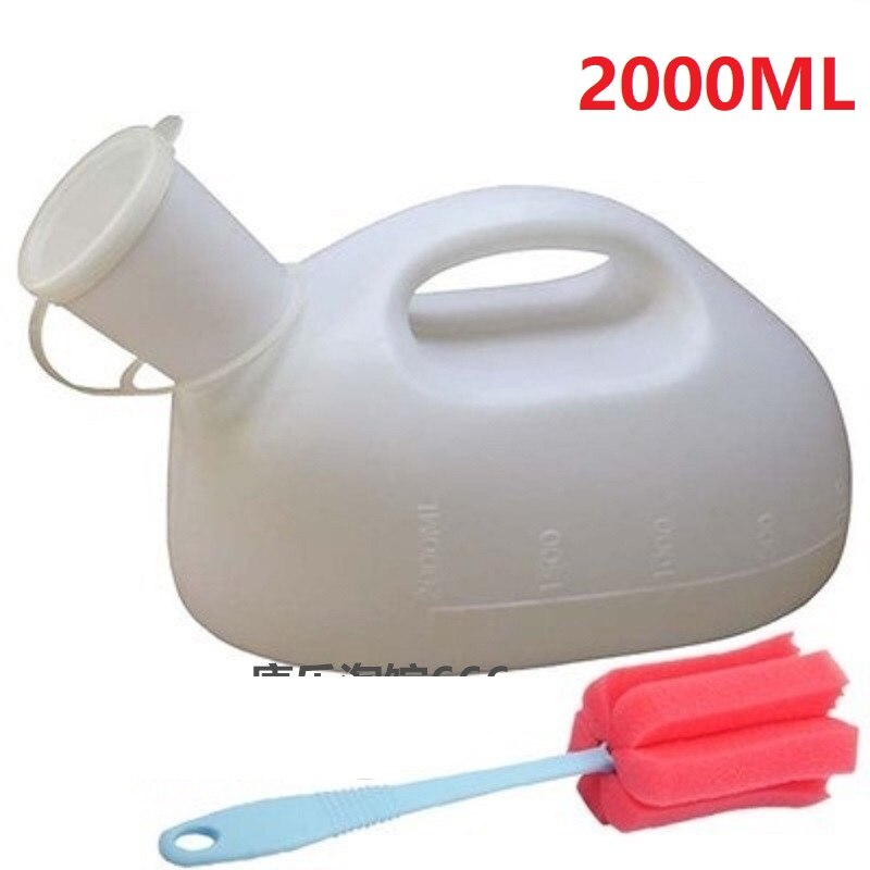 Plastic Mannen Pee Pot Met Deksel 2000Ml Plastic Urinoir Kamer Pot Van Urine Met Een Schaal Ondersteek, urinoir Pot