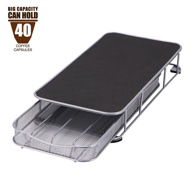 40 kapsułek uchwyt na kapsułki kawy szuflada kapsułki robić kawy Organizer odporny na ciepło trwała kuchenna kawa narzędzie o dużej pojemności: B