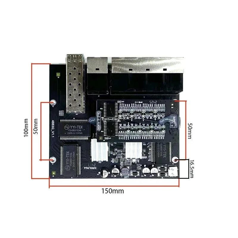 10 porte 10/100/1000M 8 porte 802.3at/af poe in/out 48v con uplink/nvr a 2 porte con modulo switch industriale sfp a 1 porta