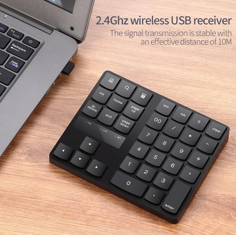 2.4g Wireless Keyboard Charging 35-key USB Multimedia Black Keypad For iphone Android