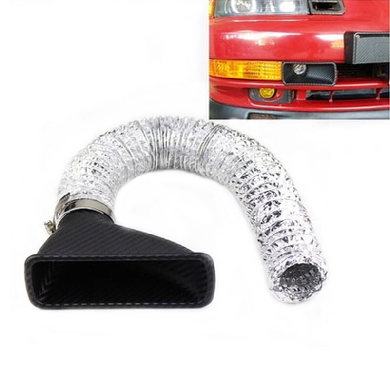 Car Universal Air Intake Bell Mouth Front Bumper Carbon Fiber Duct Modified Naturally Aspirated Turbine Big Outlet