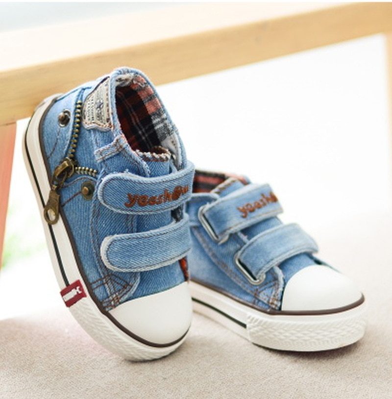 Lente Canvas Kinderen Schoenen Jongens Sneakers Kinderen Schoenen Voor Meisjes Jeans Denim Platte Laarzen Baby Peuter Schoenen