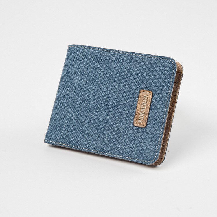 Heren Bifold Portefeuilles Card En Cash Houder Grijs Canvas Portemonnee Carteiras Beroemde Mode Luxe: Blauw