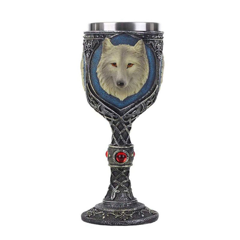 Copa de vino decorativa, Copa gótica de resina con revestimiento de acero inoxidable, tazón taza aislante decorativa para Halloween, Carnaval, Carnaval, P: Default Title