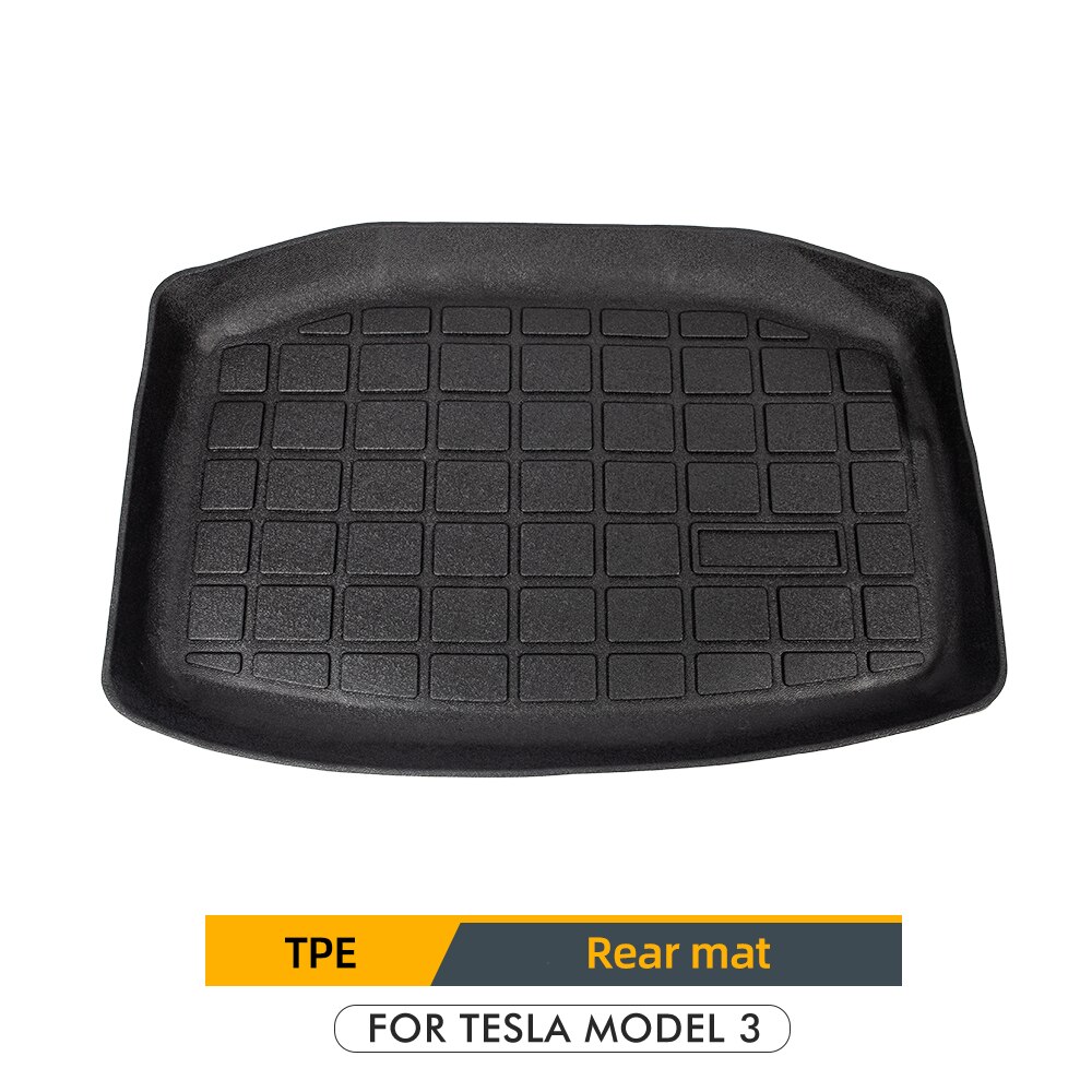 Model3 Car Accessories For Tesla Model 3 Trunk Mats Car Rear Trunk Storage Mat Cargo Tray Waterproof Protective Pads for: rear mat