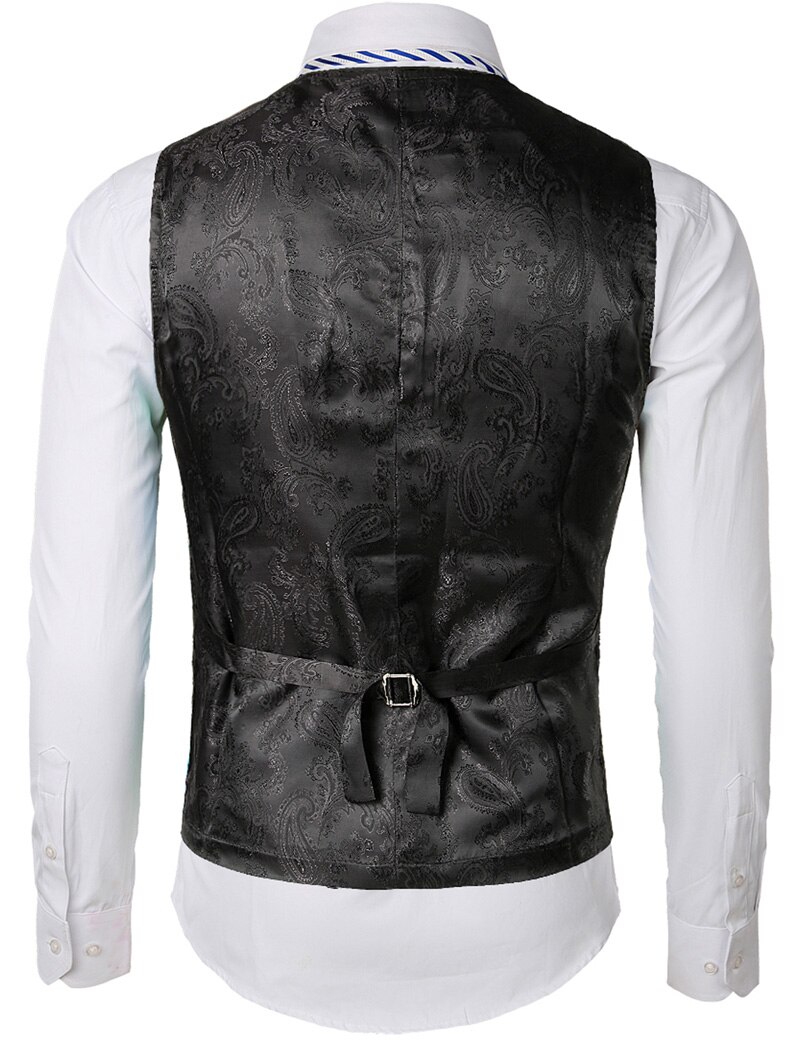 Steampunk Anzug Weste Männer glänzend Bronzing Paisley Blume Chaleco hombre schlank passen Ärmellose Hochzeit Rauchen Kleid Weste Weste Männer