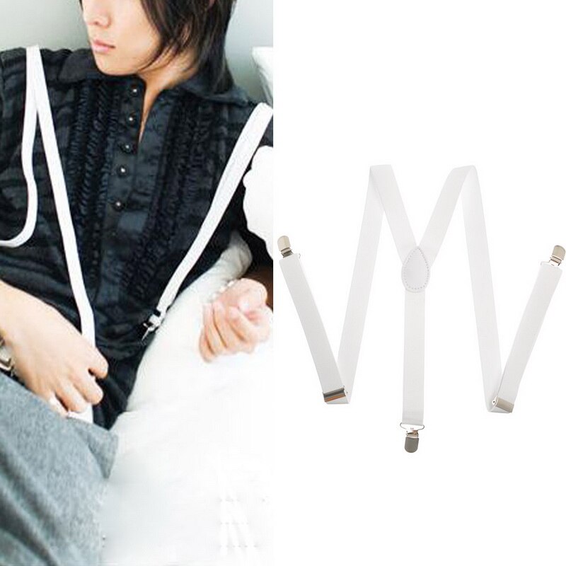 Justerbare elastiske seler til voksne unisex kvinder mænd y form elastiske clip-on seler 3 klips bukser seler: 6